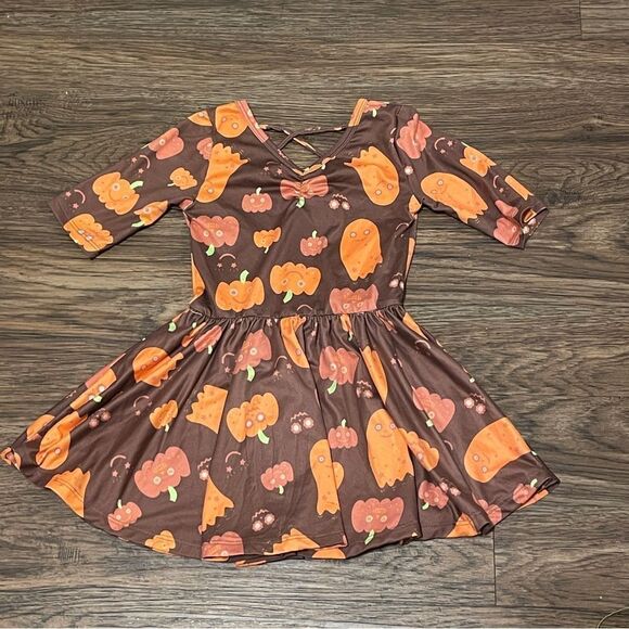 Dot Dot Smile 3 Ballerina Dresses Black / White Pink Skulls Orange Pumpkin 2T - Picture 8 of 12